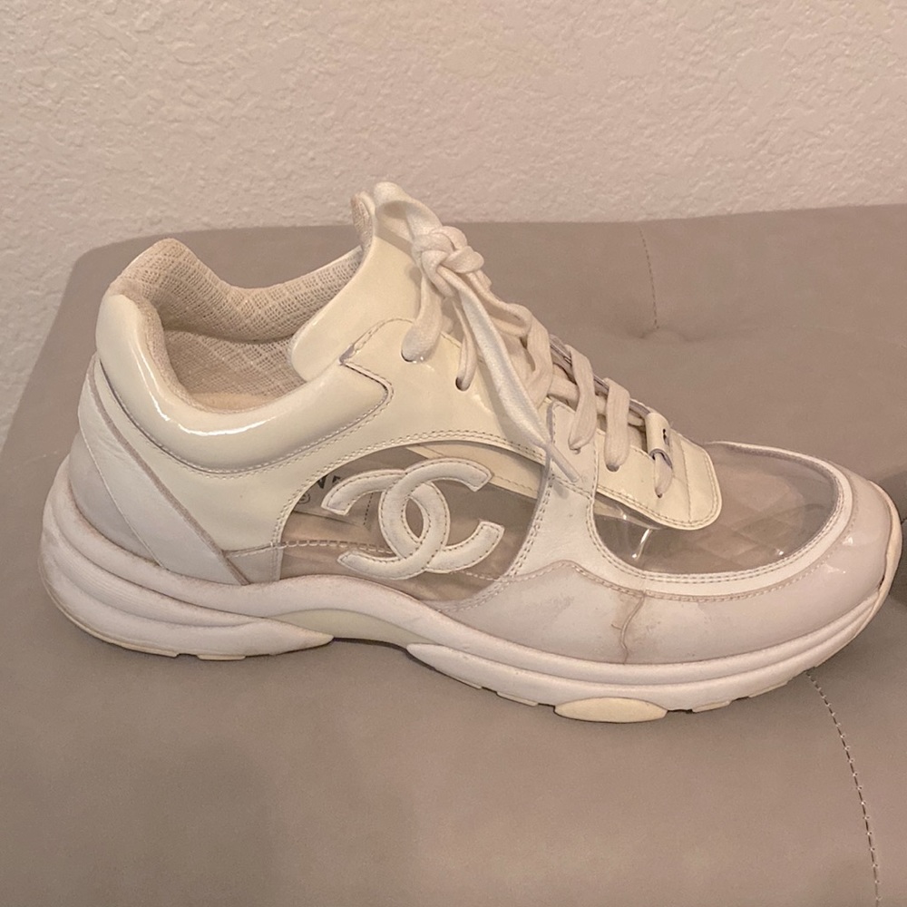Chanel White Transparent PVC Leather Sneakers